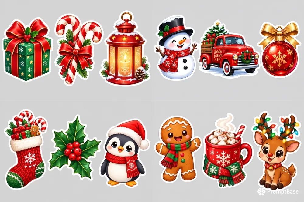 Kawaii Yuletide Diecut Graphics