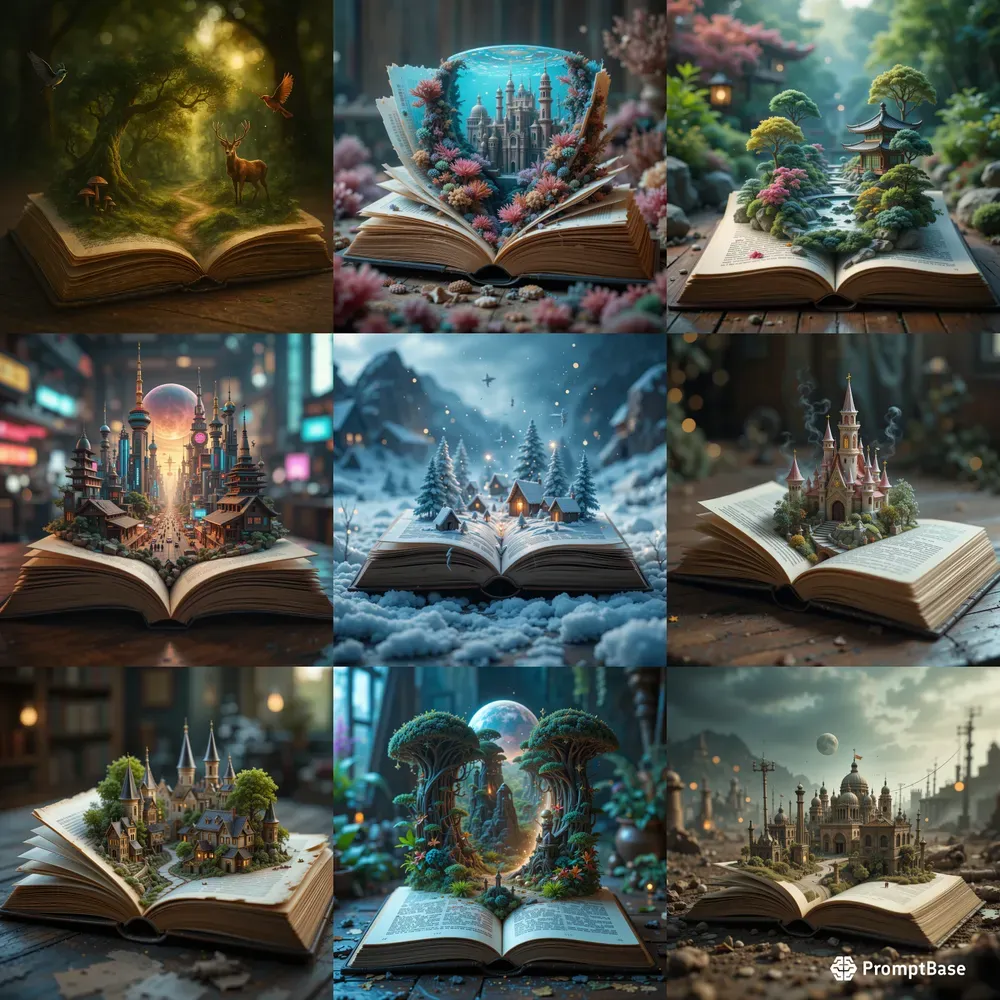 Worlds Rising From Open Pages