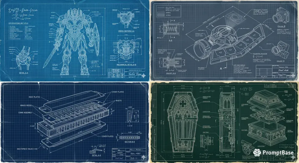 Vintage Technical Blueprints