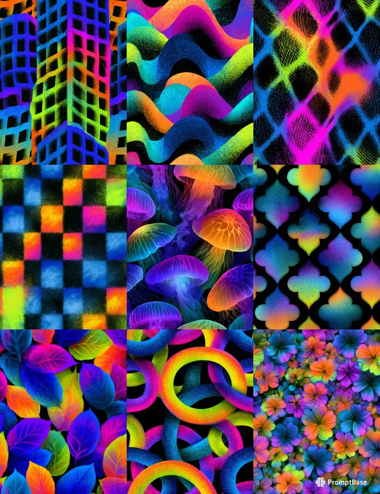 Neon Art Seamless Patterns
