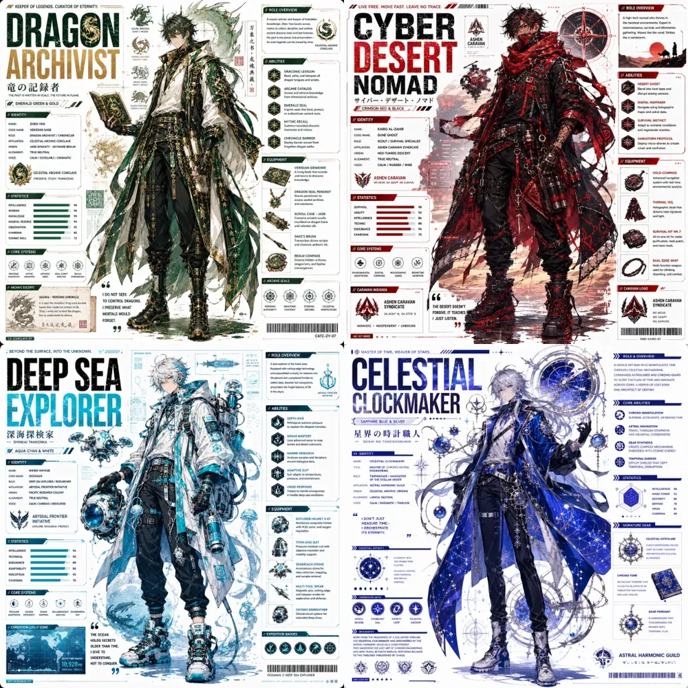 Character Codex Futuristic Poster Series
