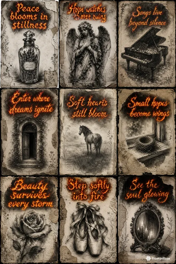 Realistic Fire Calligraphy Junk Journals