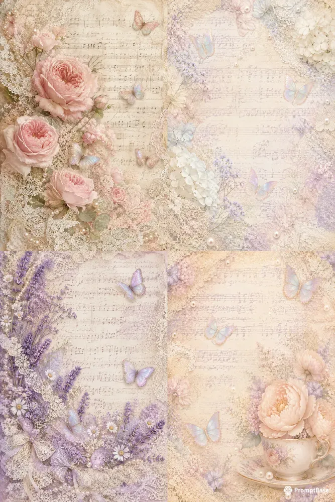 Pastel Floral Sheet Music Junk Journals