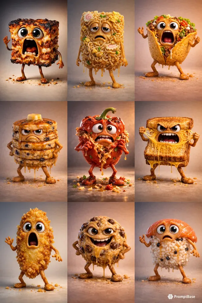 Grotesque Cute Food Characters