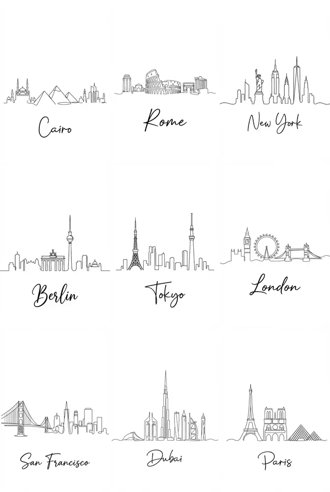 Minimalistic Line City Skylines