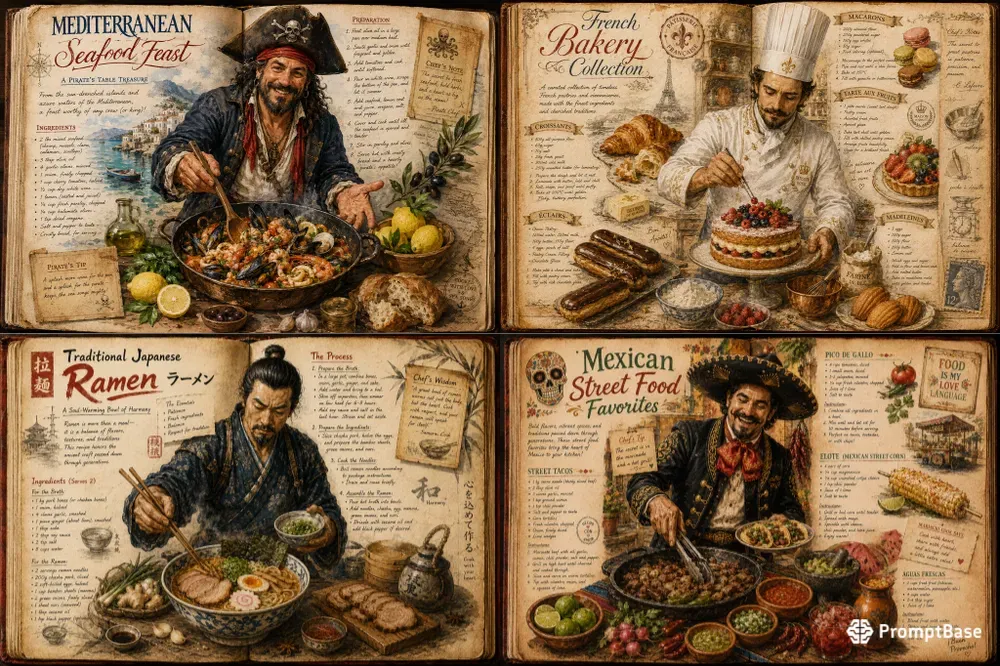 Vintage Recipe Journal Art
