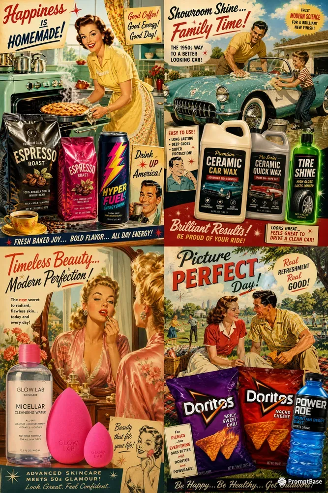 Vintage 1950s Collage Advertisements
