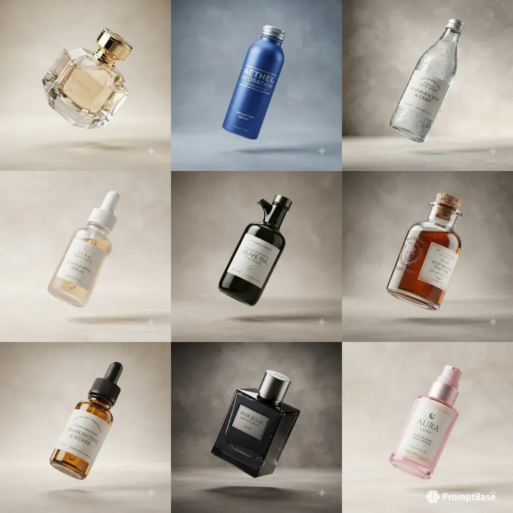 Ultrarealistic Floating Bottles