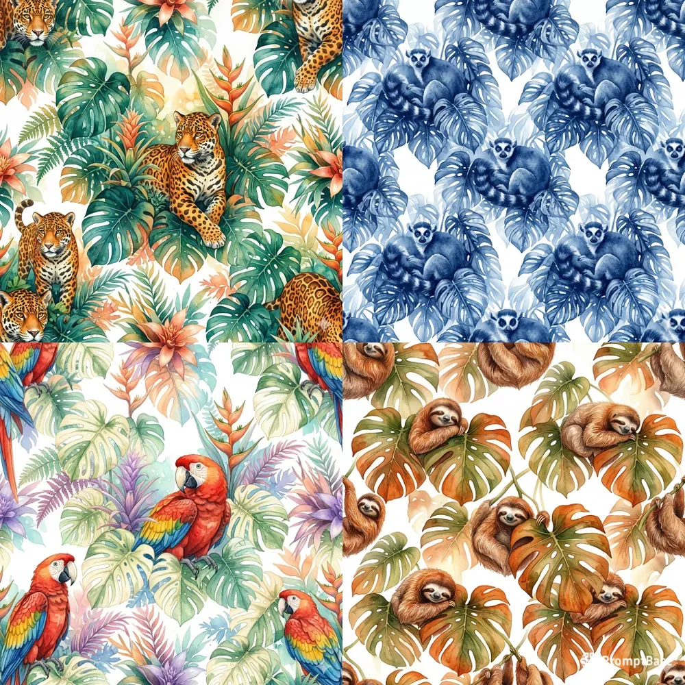 Exotic Watercolor Textile Pattern Pros