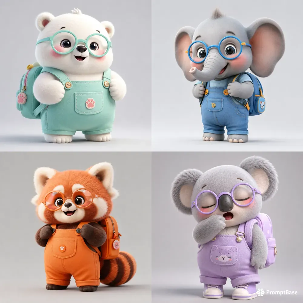 Cute 3D Animal Mascots