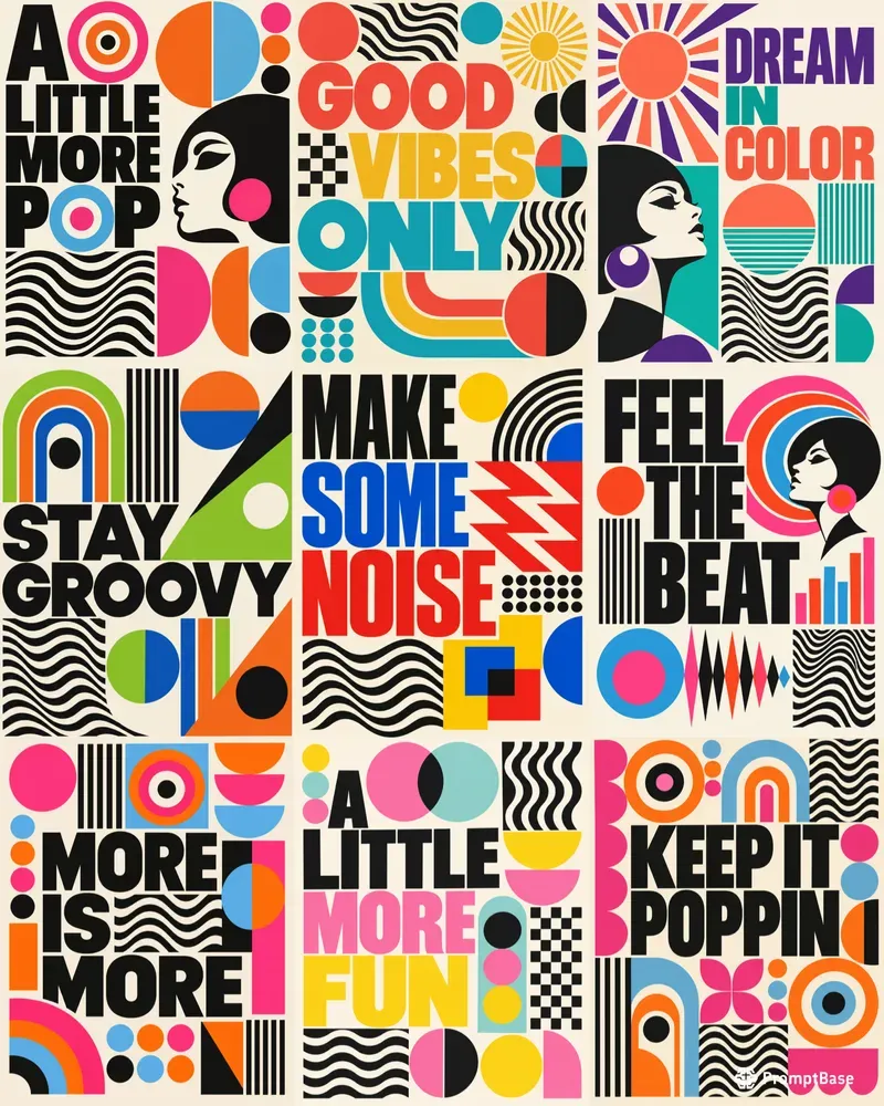 Retro Op Art Posters
