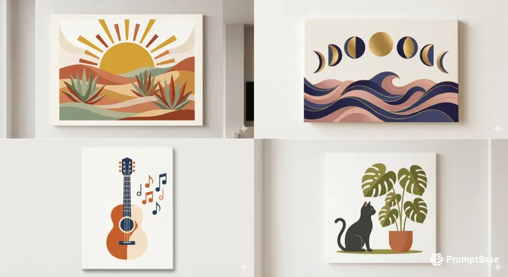 Midcentury Boho Wall Art