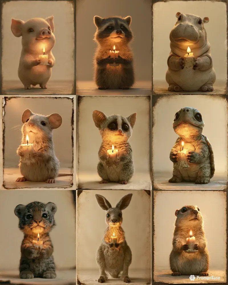 Vintage 3D Animal Candles