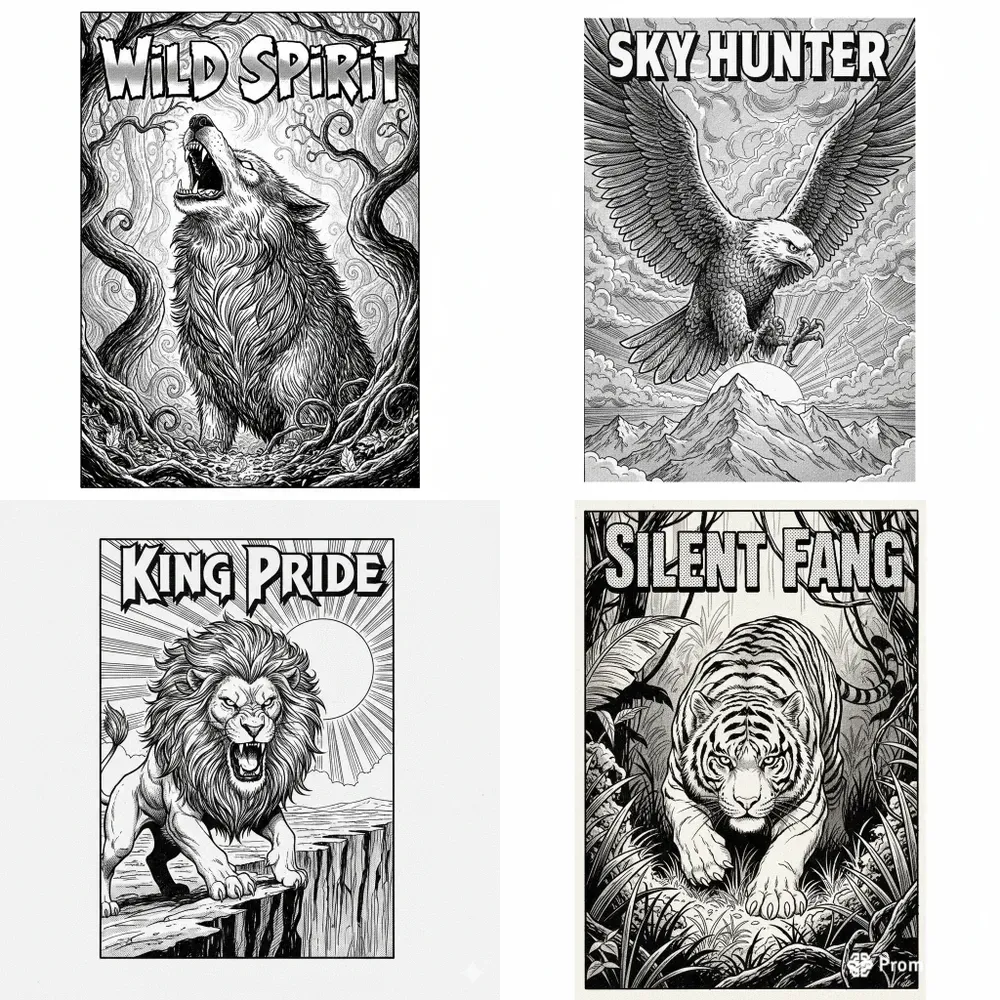 90s Comic Animal Posters