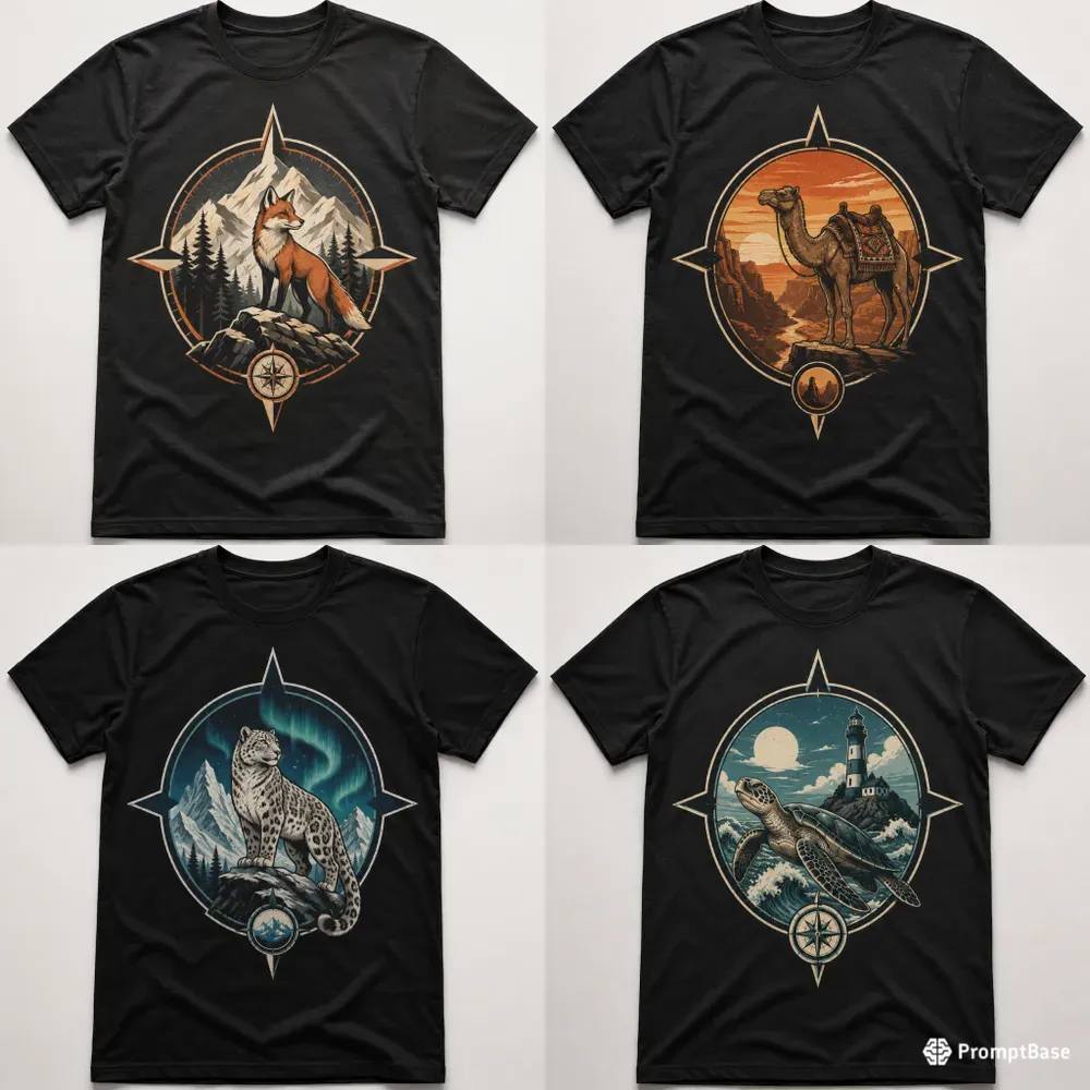Minimal Adventure Badge Tees