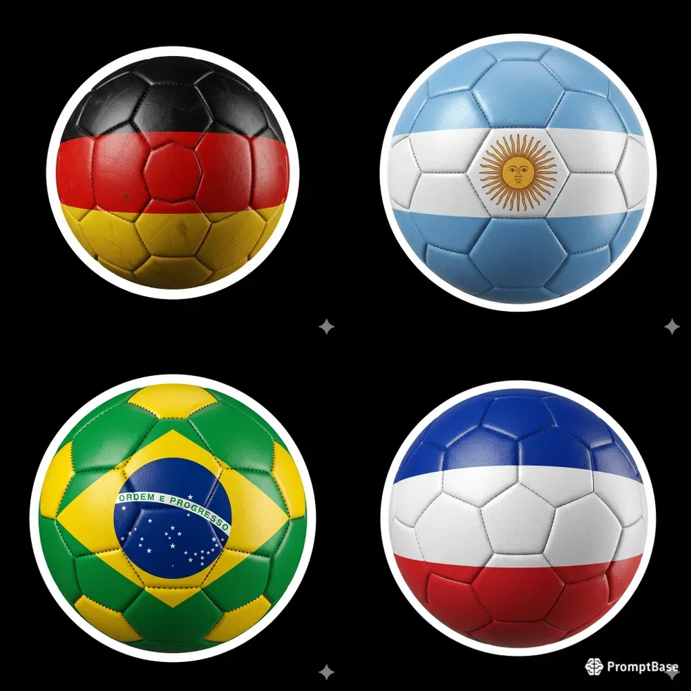 National Flag Colors Football Stickers