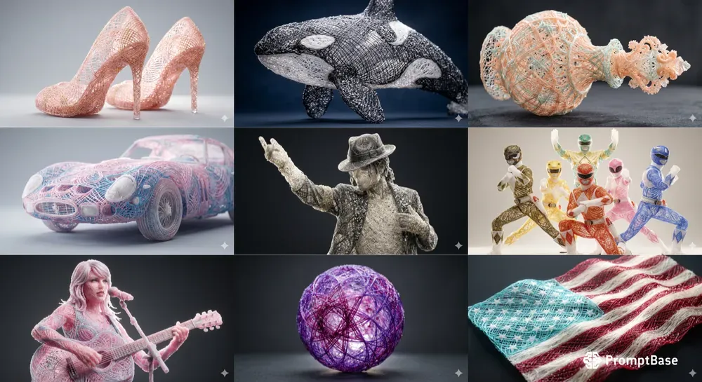 Delicate 3D Cotton Candy Weave Models