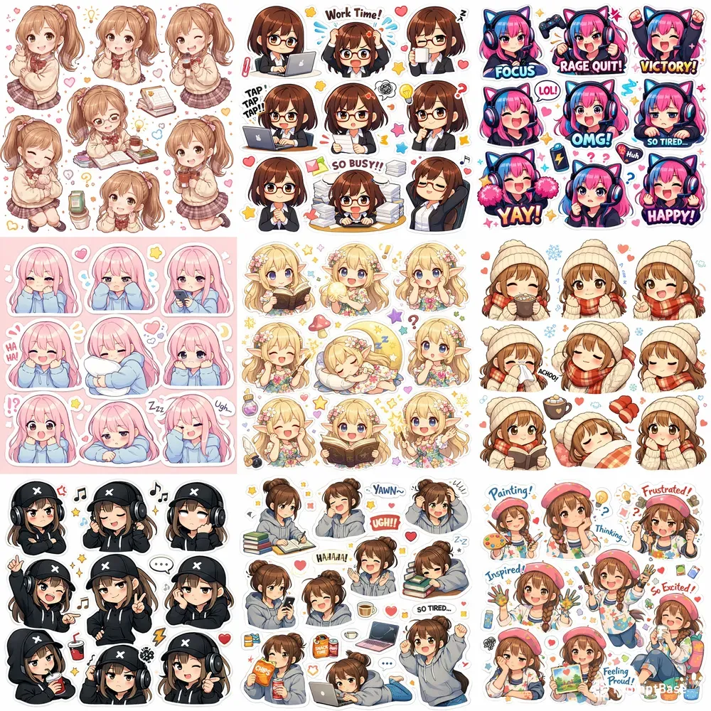Cute Anime Sticker Kits