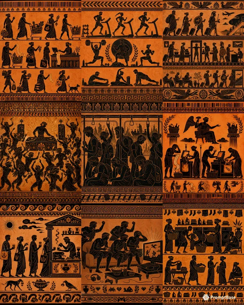 Ancient Modern Life Posters