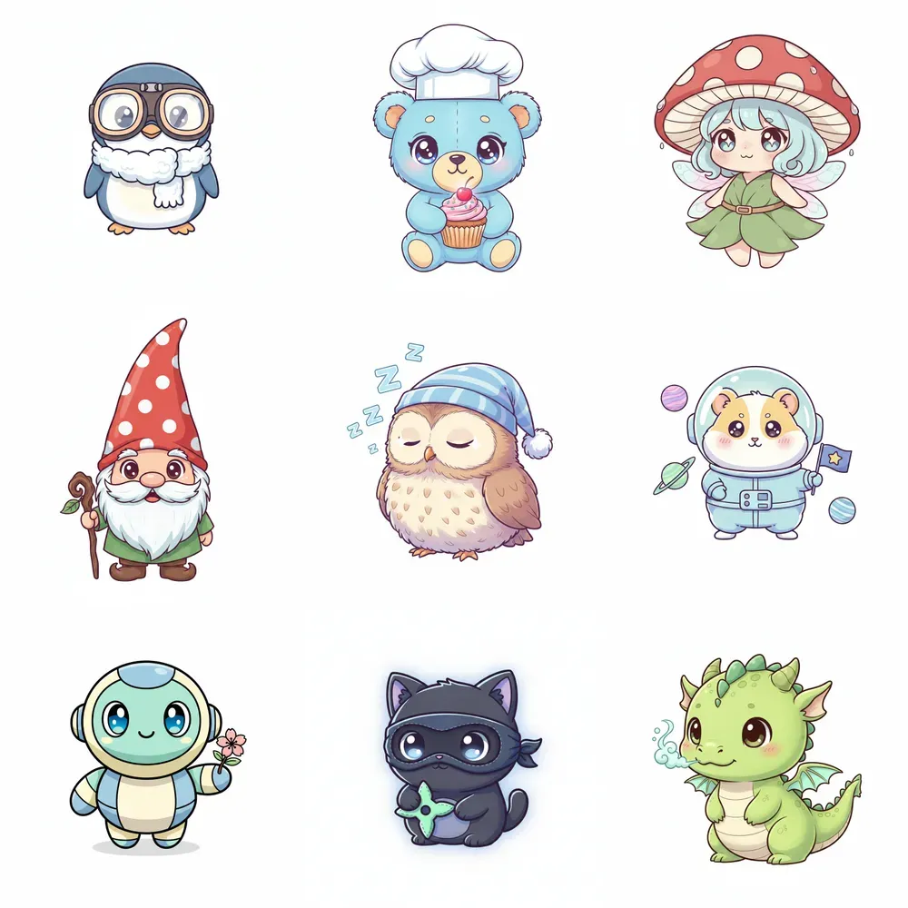 Cute Chibi Character Illustrations