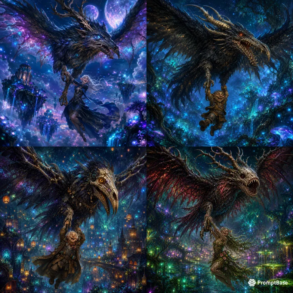 Flying Creatures Joyful Passengers
