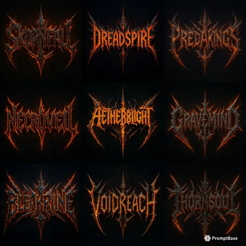 Heavy Metal Band Logos