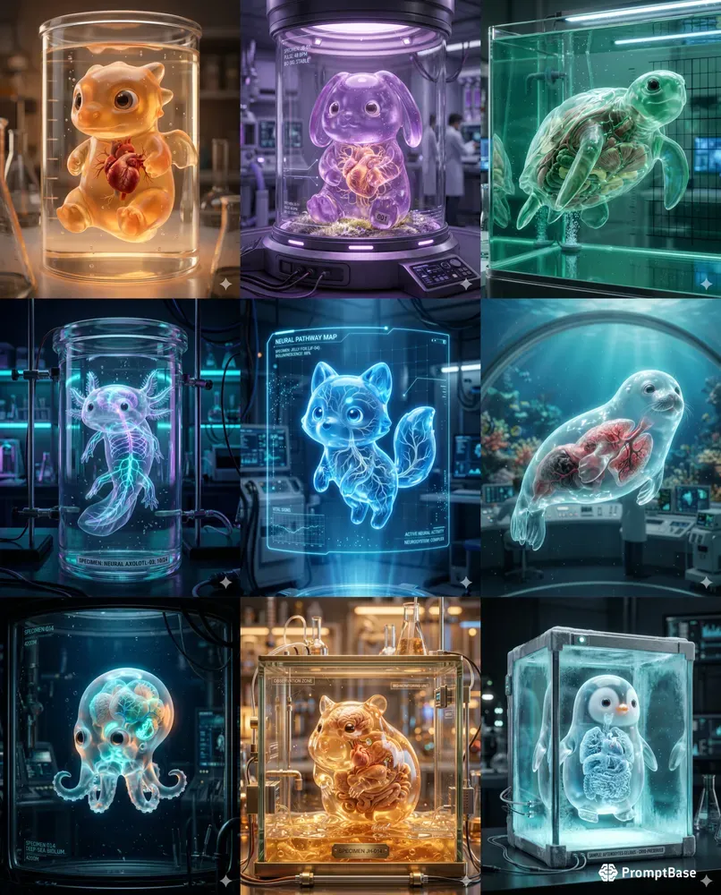 Surreal Jelly Creature Anatomy Renders