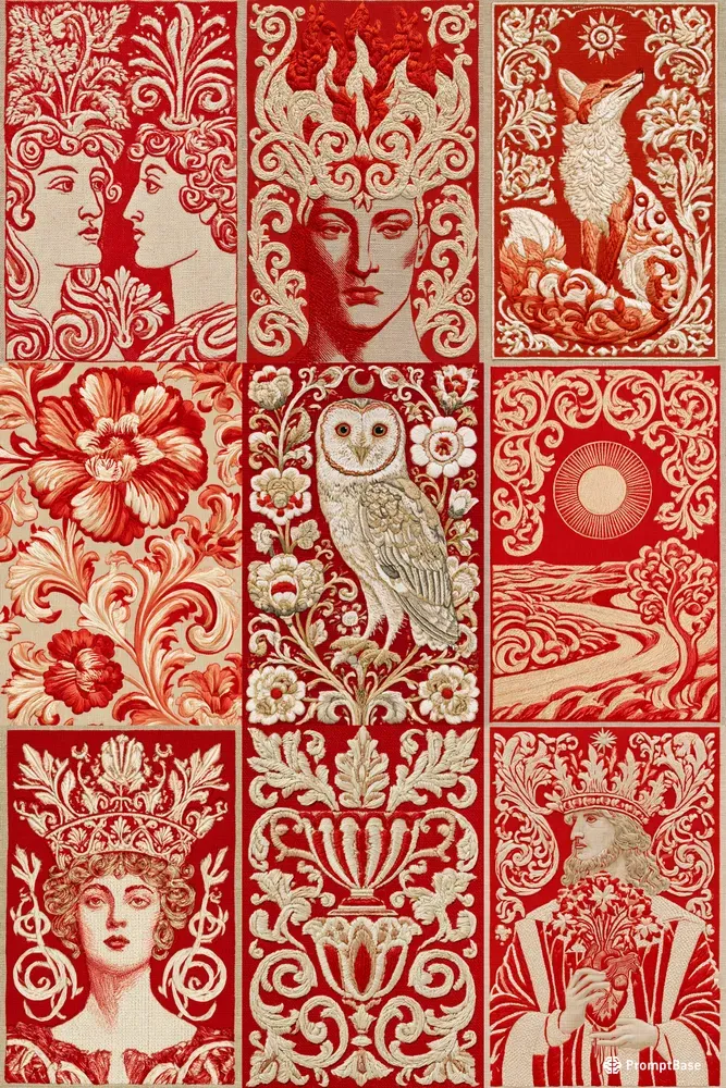 Redwork Renaissance Illustrations