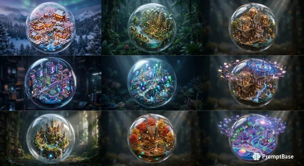 3D Crystal Glass Isometric Dioramas