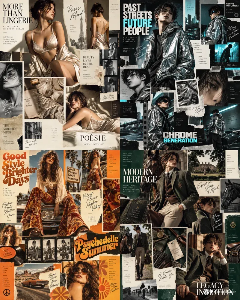Nostalgic Fashion Editorial Moodboards