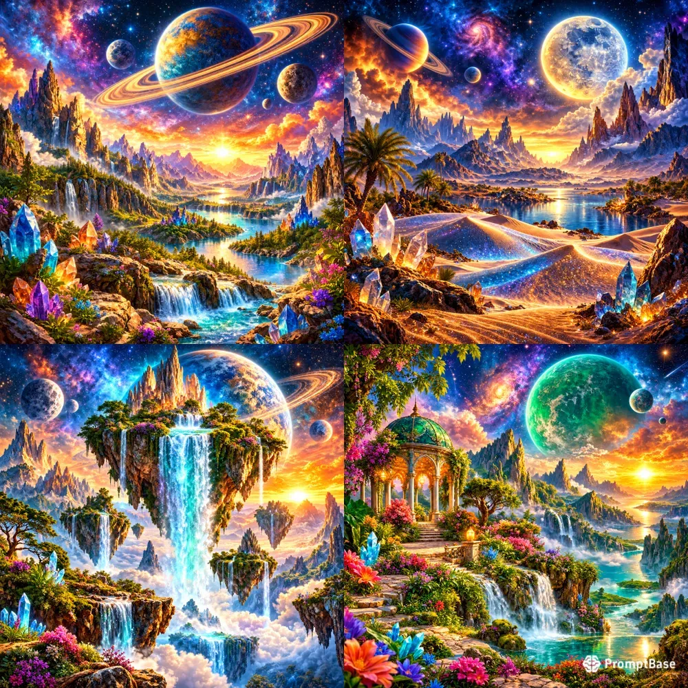 Cosmic Fantasy Landscape Art