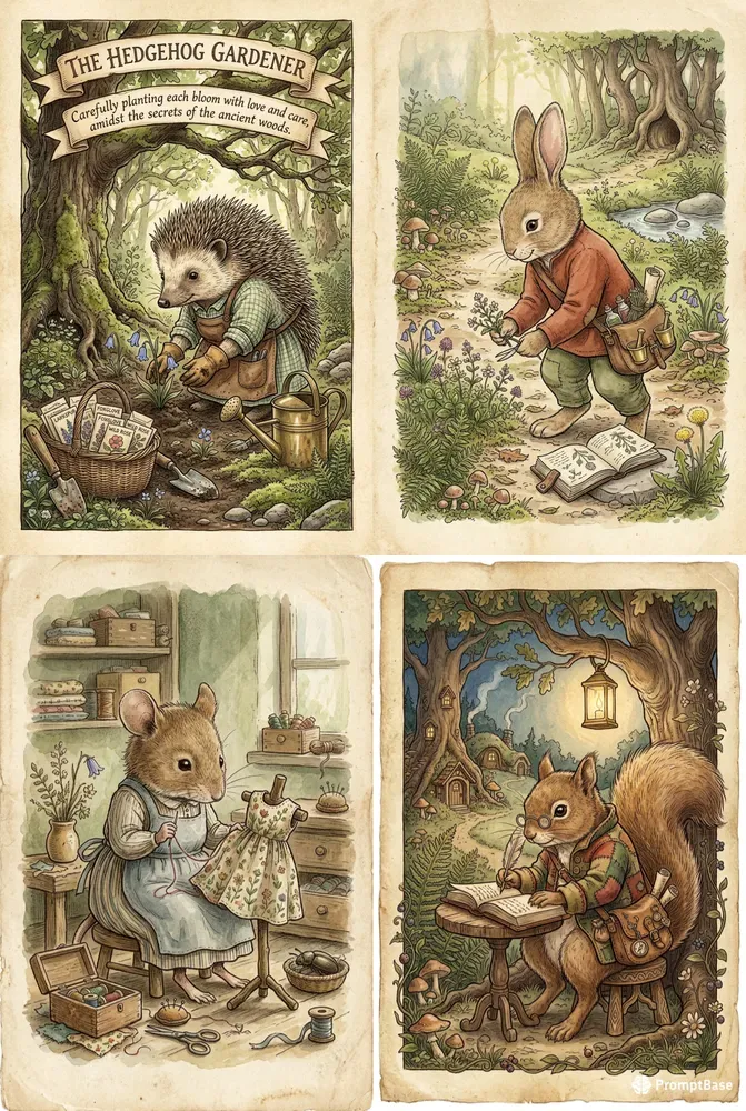 Antique Woodland Storybook Inks