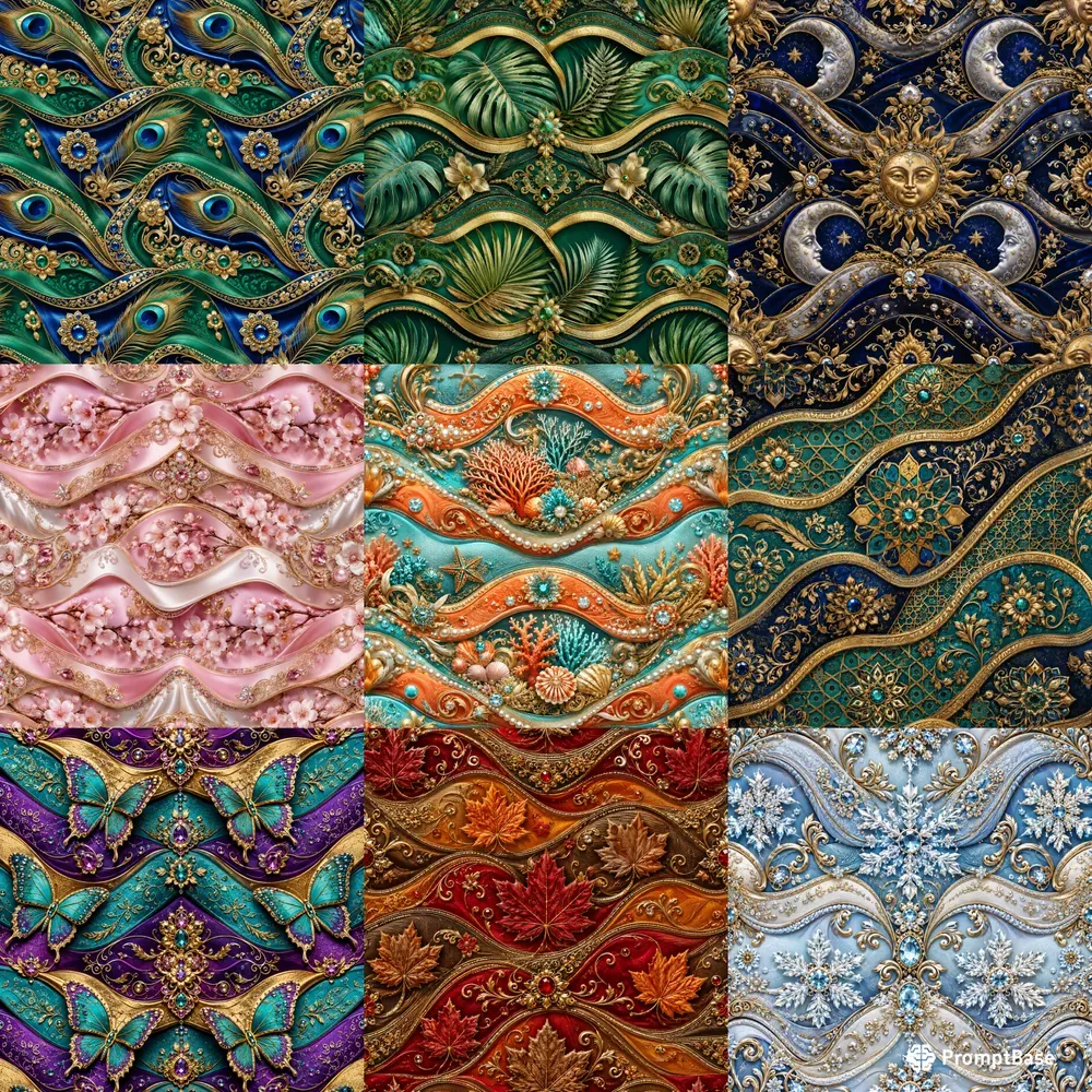 Luxury Jeweled Wave Pattern Designs
