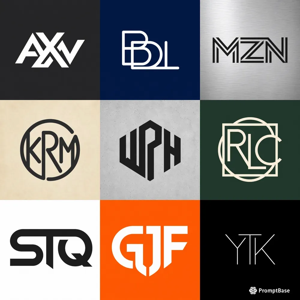 Minimalist Geometric Precision Logos