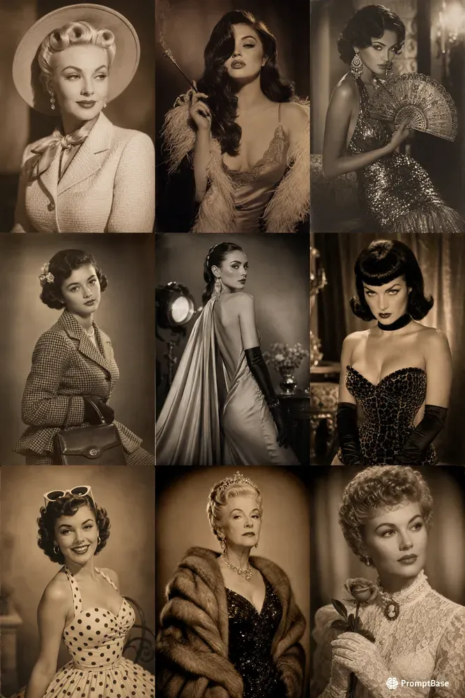Vintage 50s Hollywood Glamour Portraits