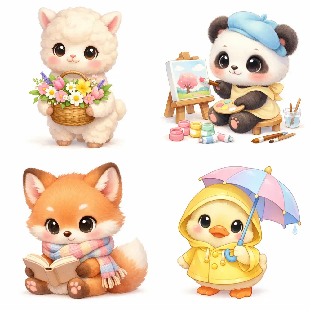 Cute Kawaii Pastel Characters
