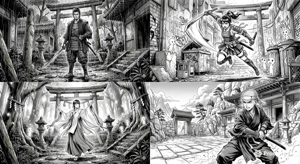 Manga Lineart Scene Generator