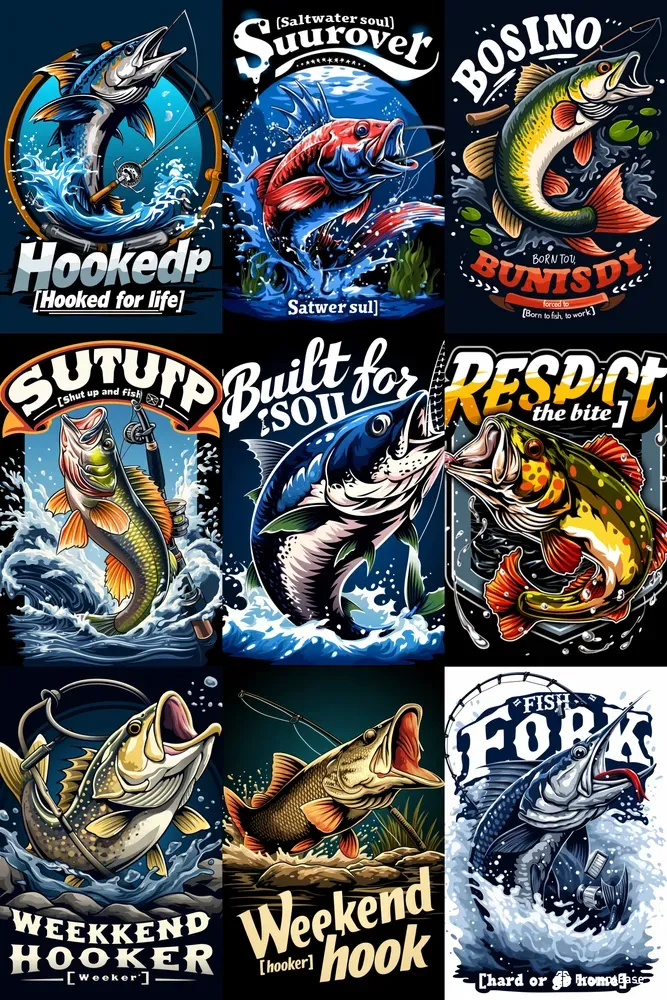 Vector Tshirt Design Fishing