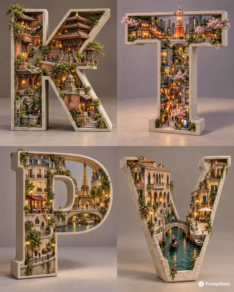 Places Inside Giant Letters