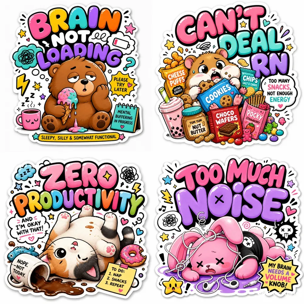 Cute Chaos Mood Sticker Packs