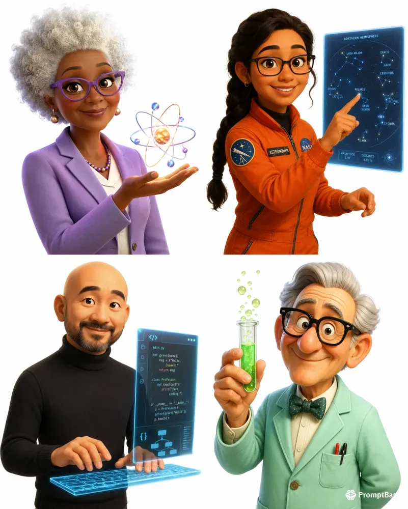 3d Cartoon Genius Mascots