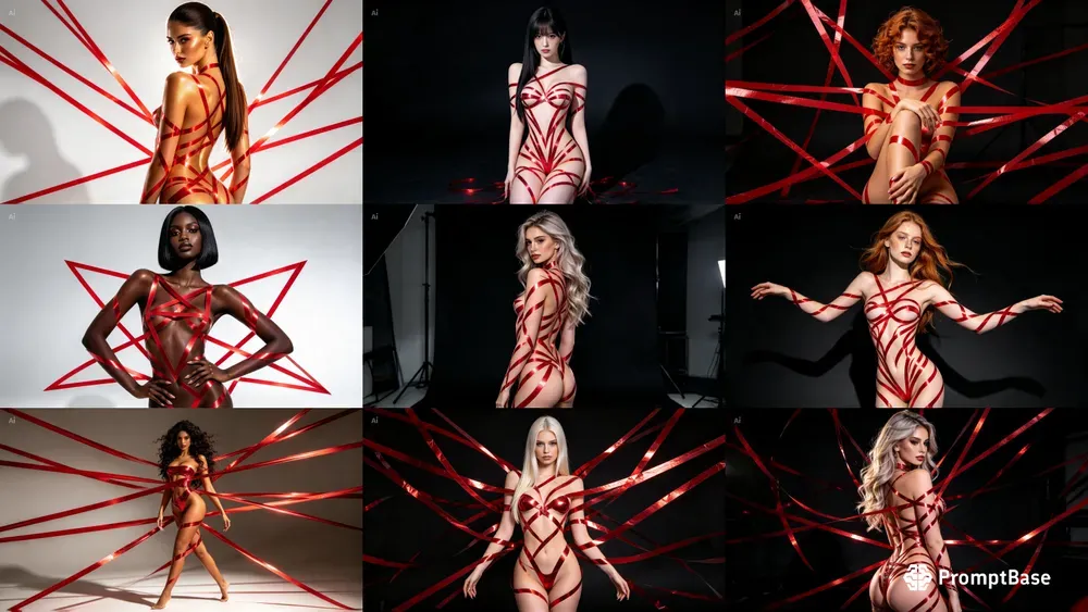 Red Metallic Tape Fashion