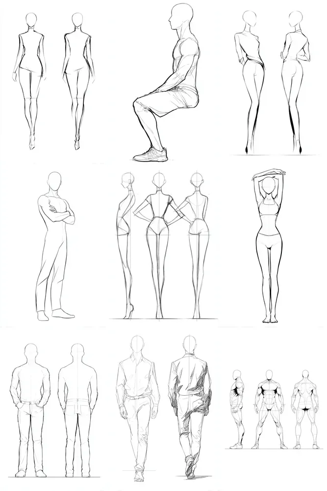 Fashion Croquis Figures Mannequins