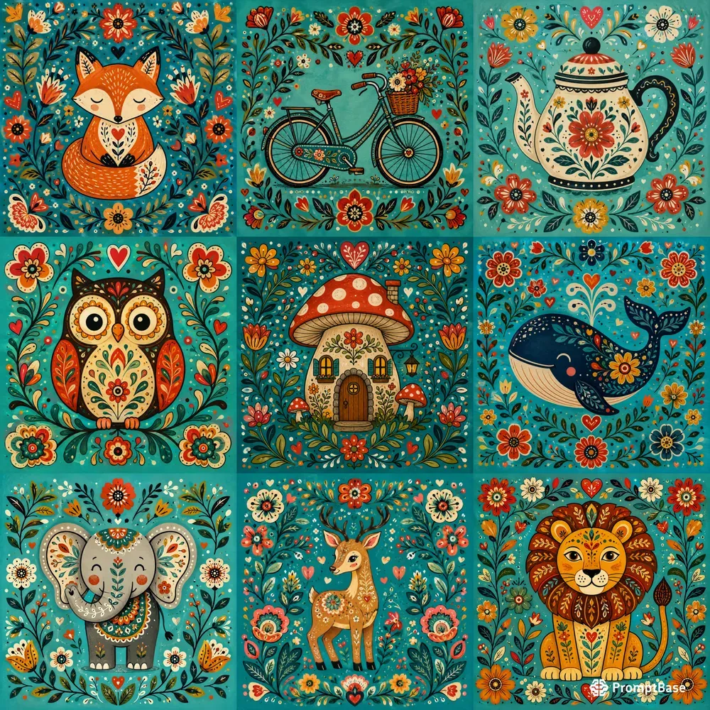 Whimsical Folk Art Bundle Sets