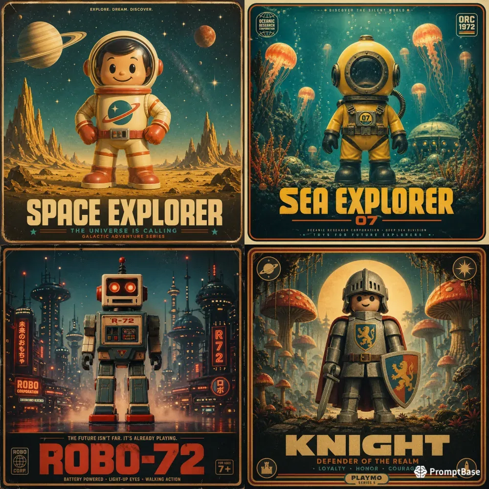 Retro Space Toy Poster Generator