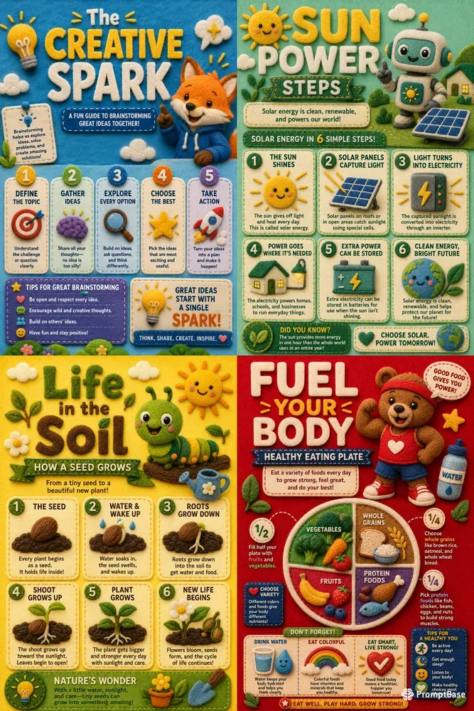 Kids Education 3D Felt Poster Designs