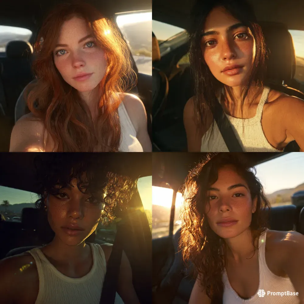 Golden Hour Car Selfie Portraits