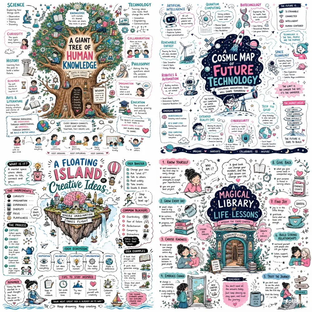 Whimsical Visual Thinking Infographics