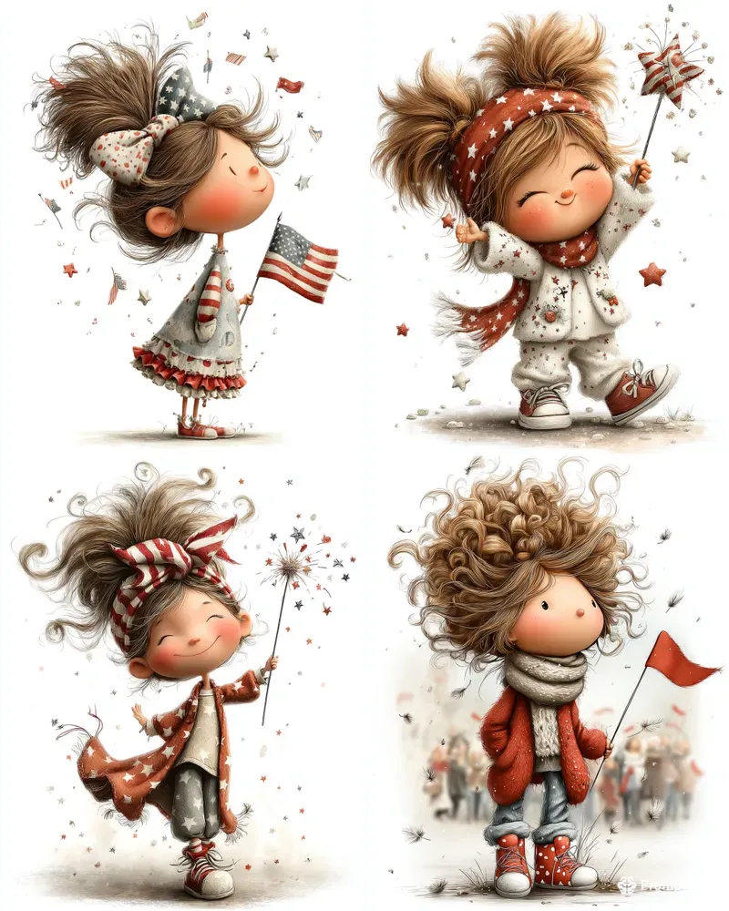 Parade Girl 4th Of July Clipart