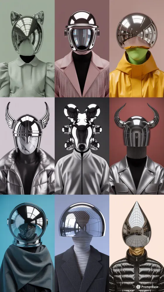 Surreal Chrome Fashion Portraits